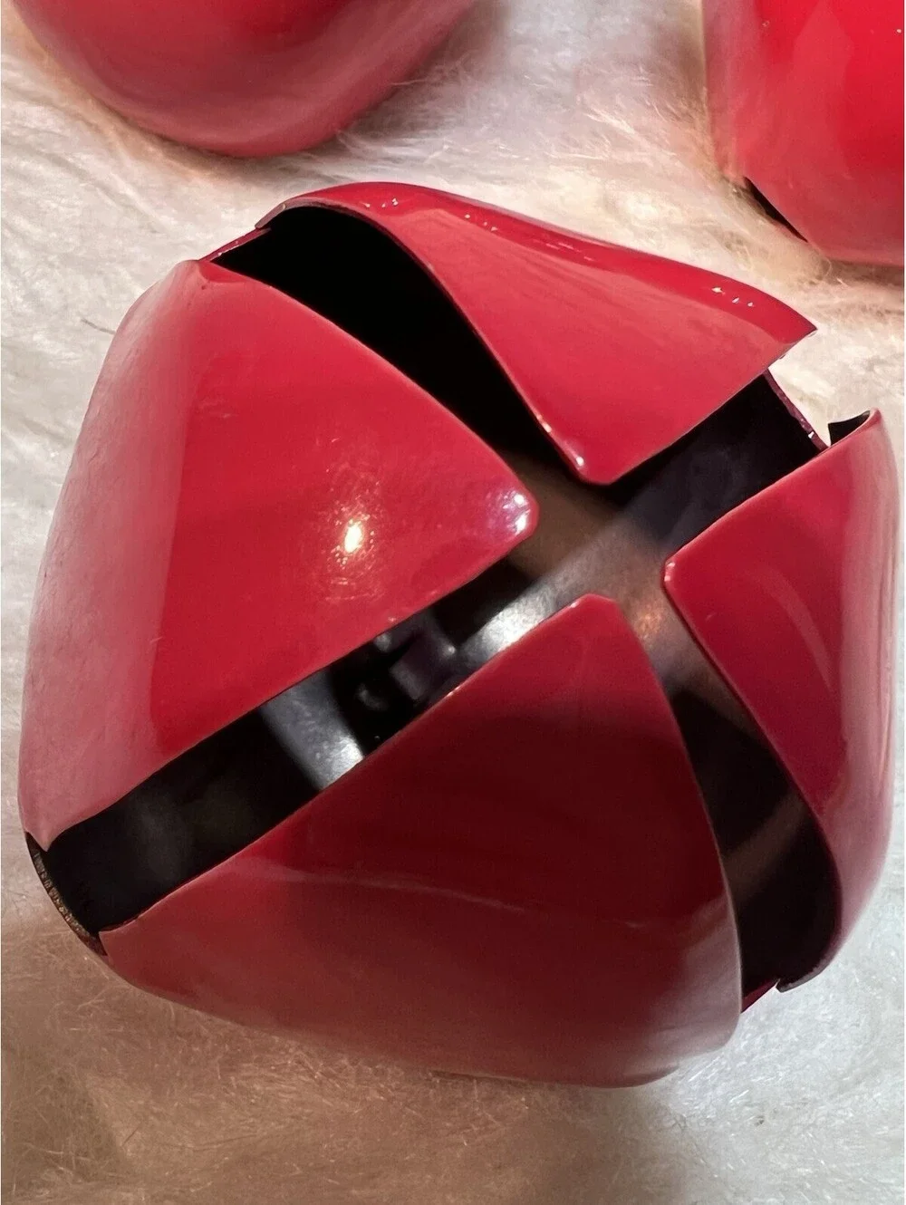 Hallmark Bell Ornament 4 Large Glossy Red Jingle Bells